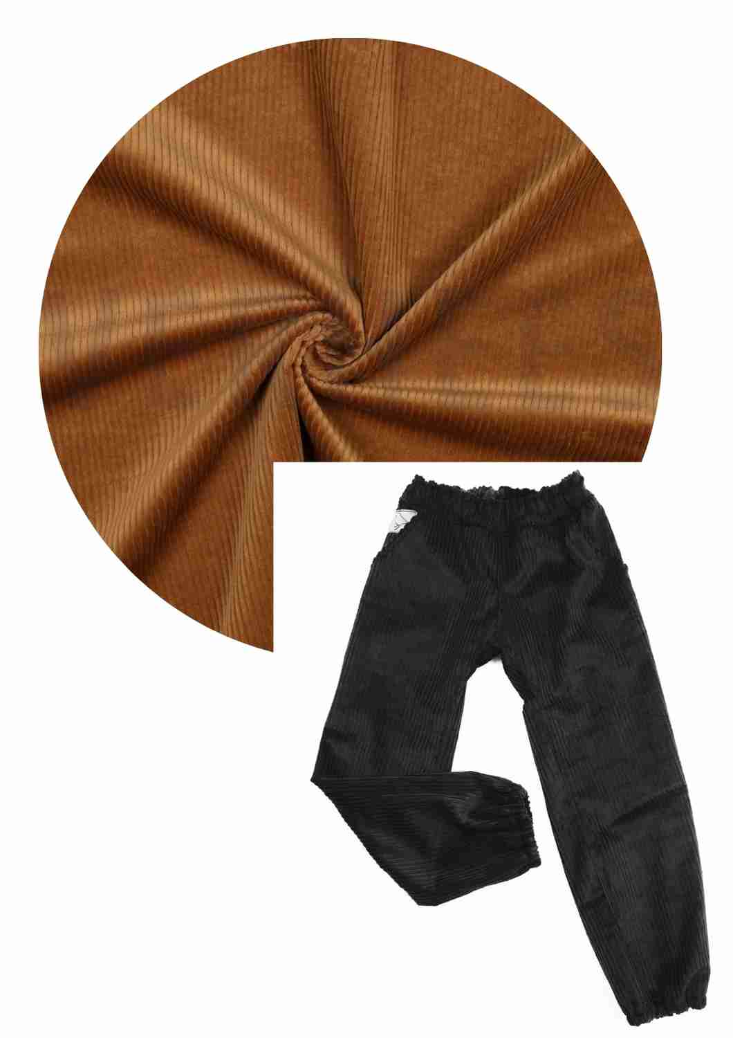 Bio-Cordhose  mit Tunnelzug "Ulme", messing