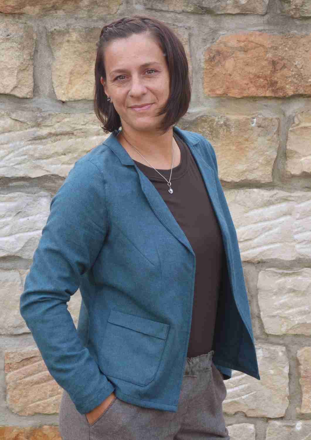 Flanellblazer für Damen, mit aufgesetzten Taschen, "Rosmarin"