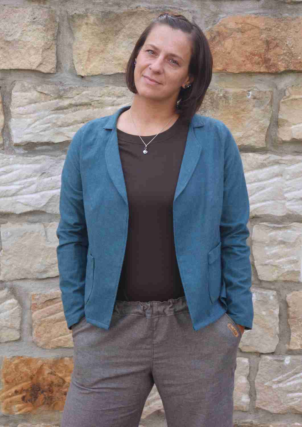 Flanellblazer für Damen, mit aufgesetzten Taschen, "Rosmarin"