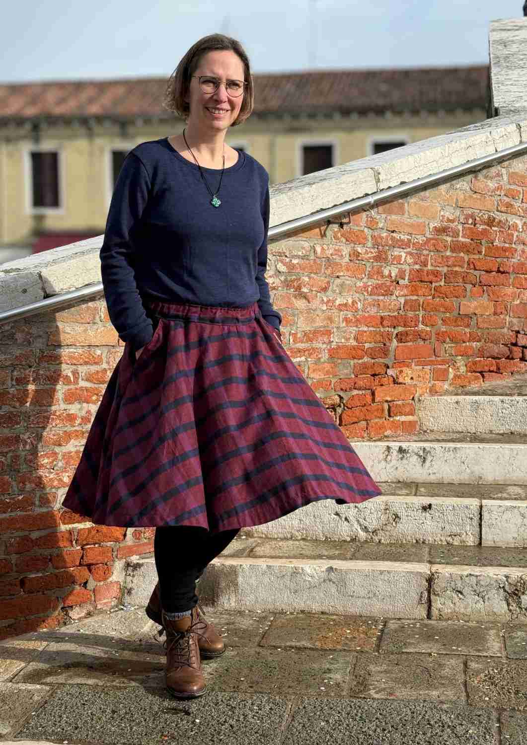 Flanellrock "Chrysantheme" für Damen, Baumwolle