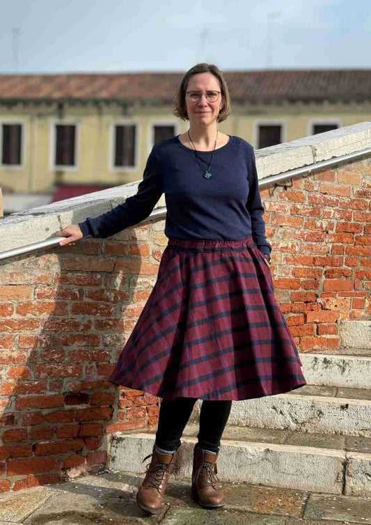 Flanellrock "Chrysantheme" für Damen, Baumwolle