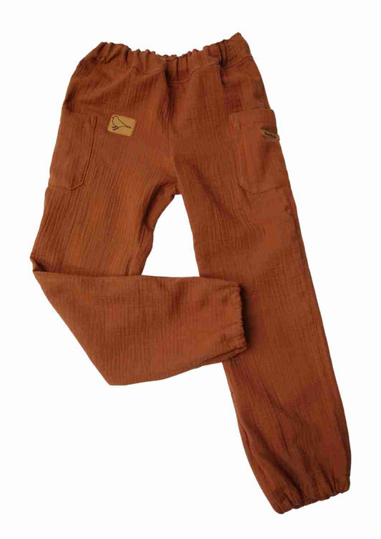 Bio Musselinhose für Kinder "Birke" mit Taschen