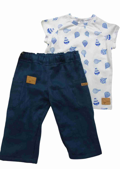 3/4 Leinenhose für Kinder "Walnuss"