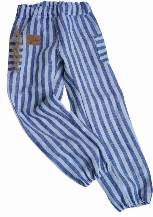 Leinenhose für Kinder, mit Taschen, "Birke"