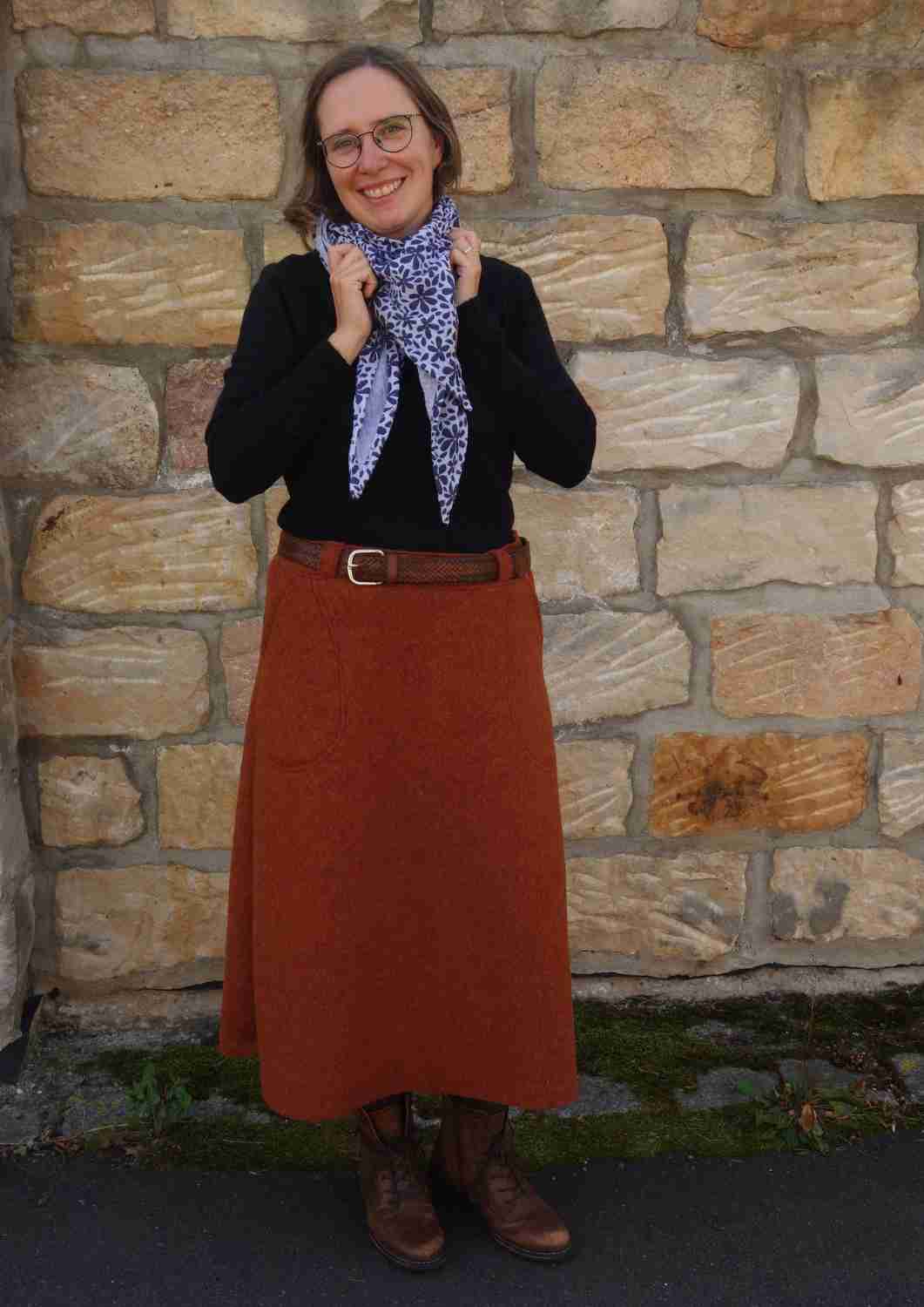 Langer Wollrock für Damen "Eisenhut"