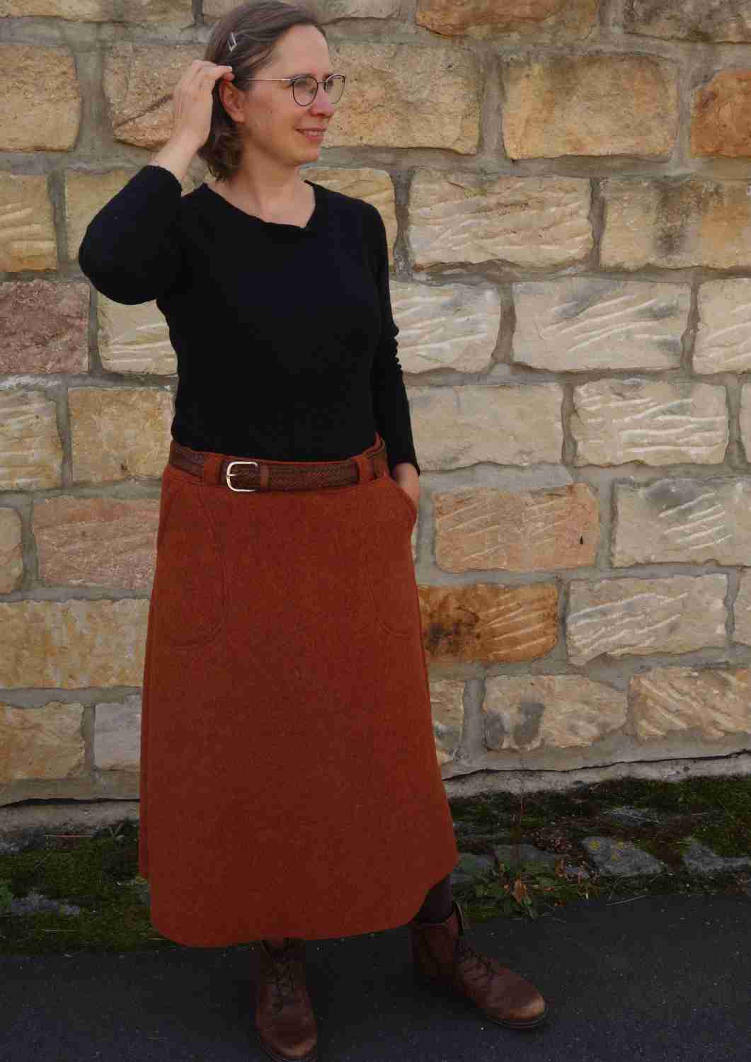 Langer Wollrock für Damen "Eisenhut"
