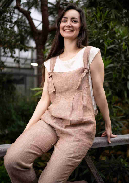 Latzhose aus Leinen für Damen "Magnolie"