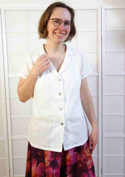 Leinenbluse "Rosmarin" zum Knöpfen, für Damen