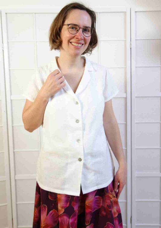 Leinenbluse "Rosmarin" zum Knöpfen, für Damen