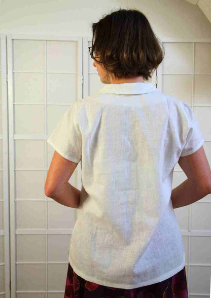 Leinenbluse "Rosmarin" zum Knöpfen, für Damen