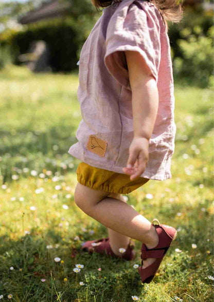 Leinenbluse "Kamille", kurzarm