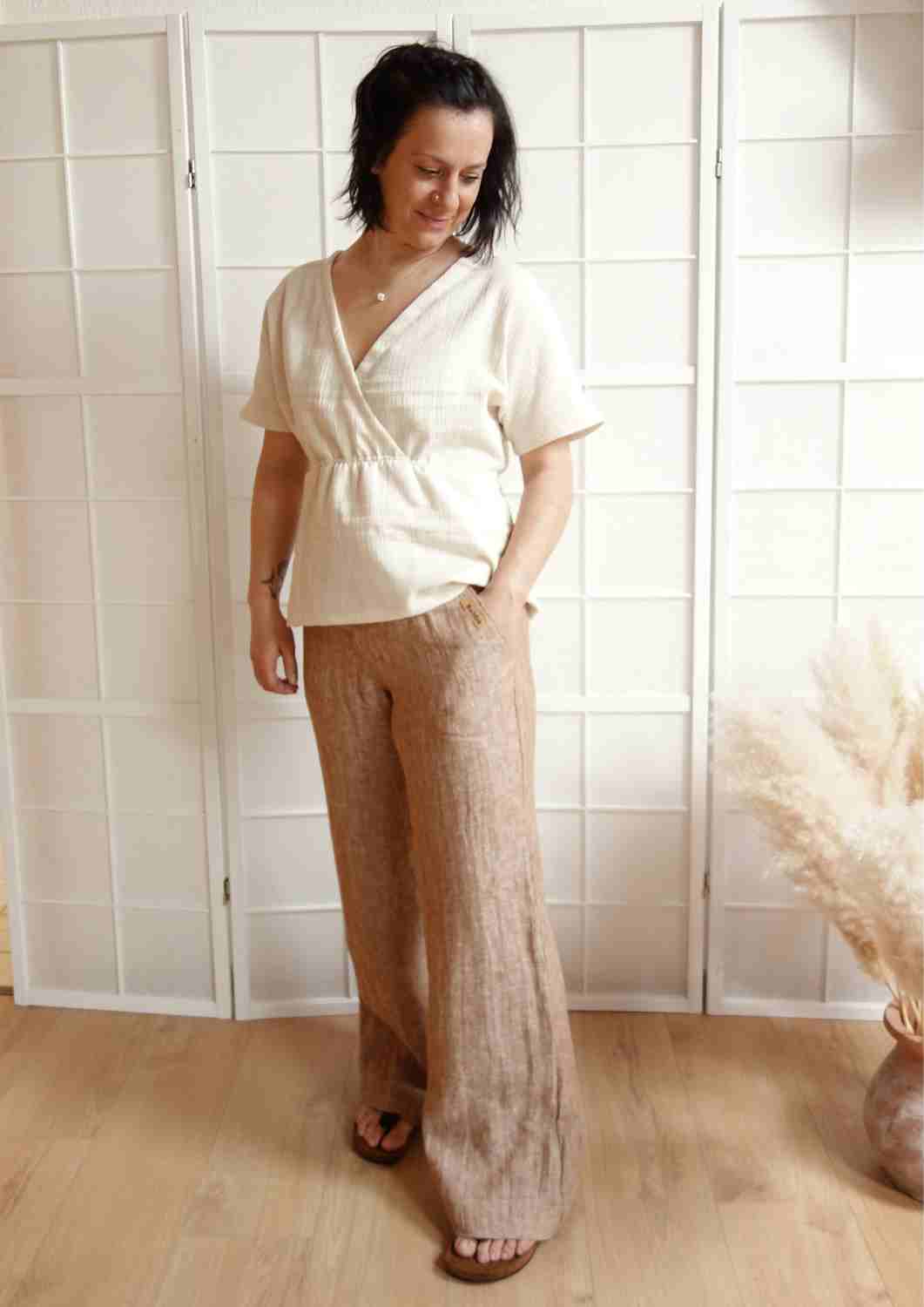 Culotte aus Leinen für Damen "Eibe"