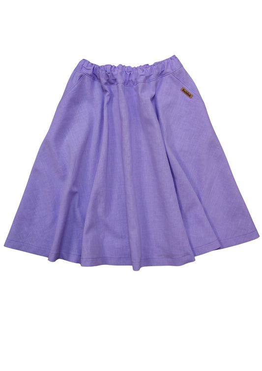 Versandbereit: Leinen Rock für Damen "Chrysantheme", flieder, Gr S,L,XL