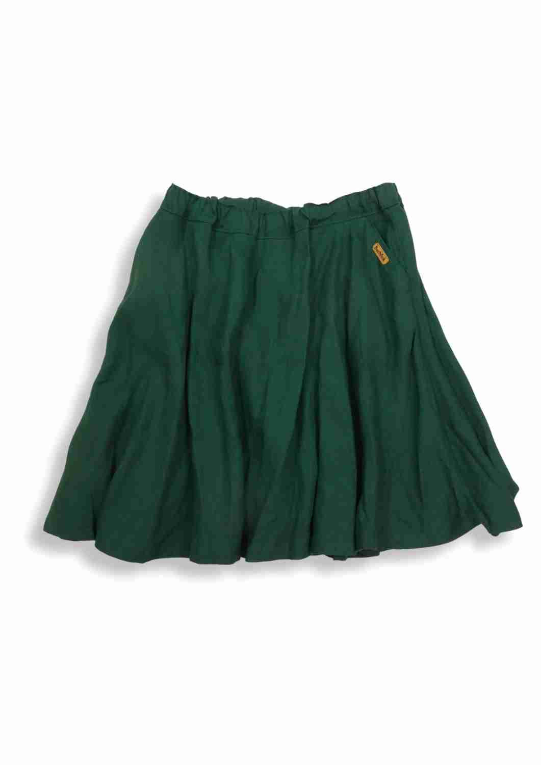 versandbereit: Leinen Rock für Damen "Chrysantheme", tannengrün, XS, S