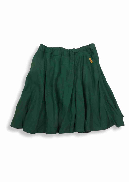 versandbereit: Leinen Rock für Damen "Chrysantheme", tannengrün, XS, S