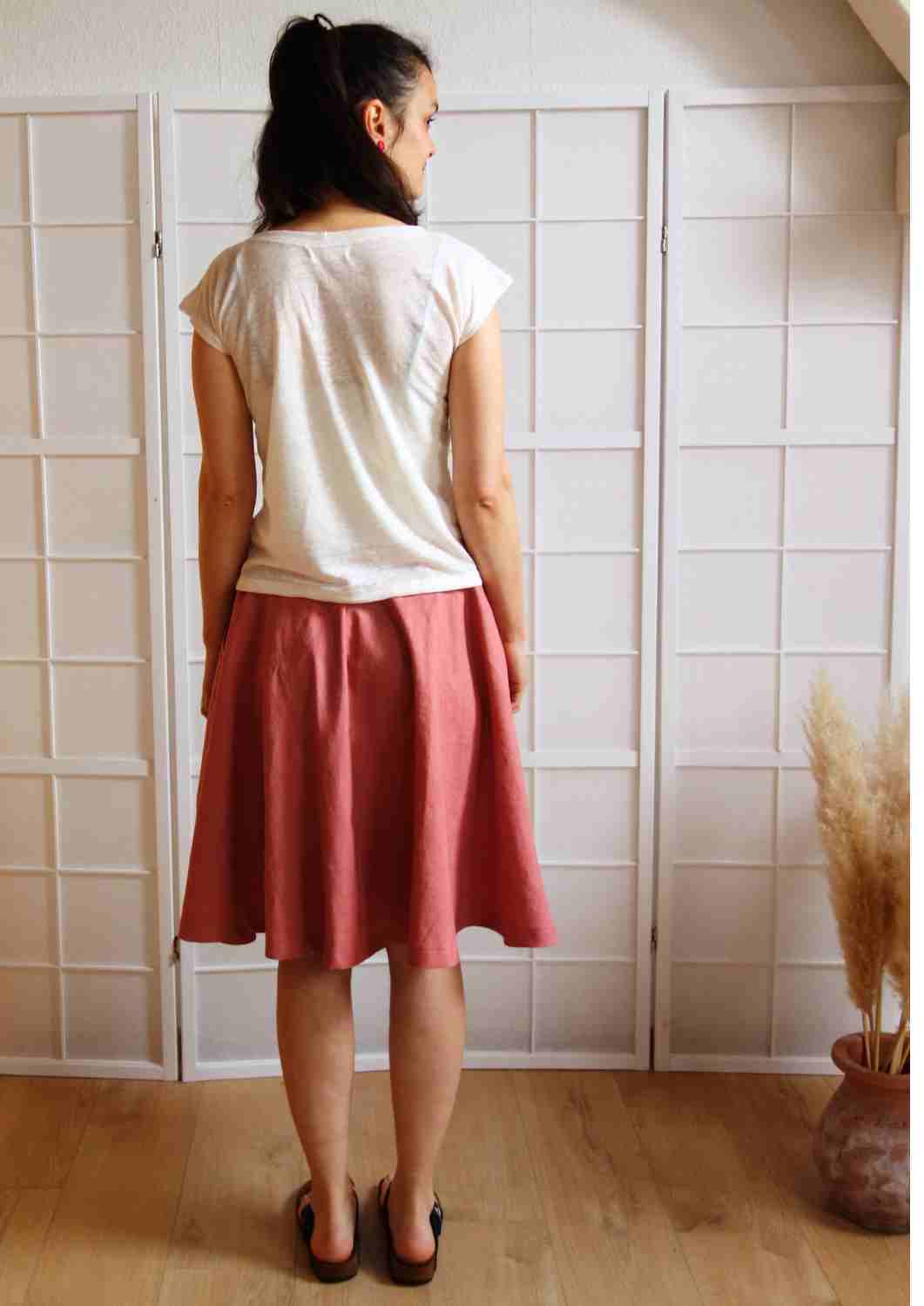 Leinen Rock für Damen "Chrysantheme"