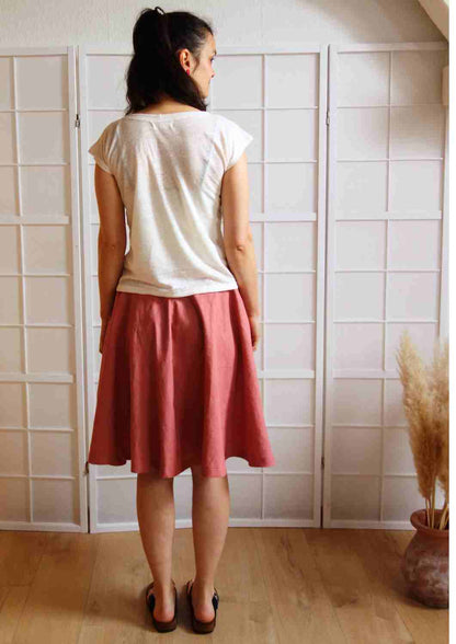 Leinen Rock für Damen "Chrysantheme"