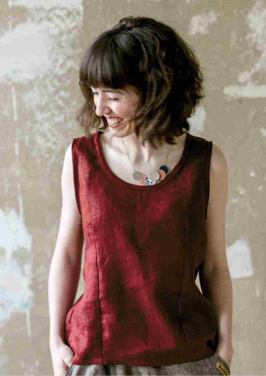 Ärmelloses Leinen Top "Aster"