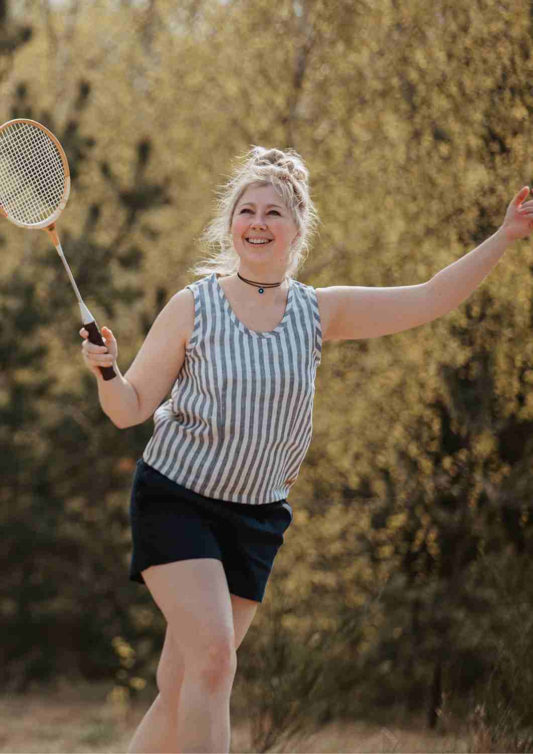 Ärmelloses Leinen Top "Aster"