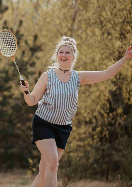 Ärmelloses Leinen Top "Aster"