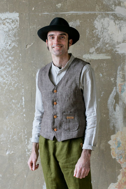 Leinenweste für Herren "Gundermann"
