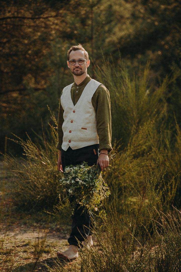 Leinenweste für Herren "Gundermann"