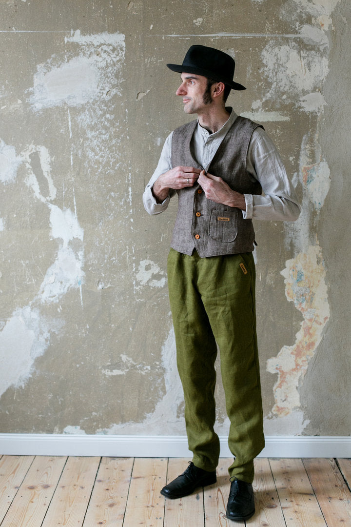 Leinenweste für Herren "Gundermann"