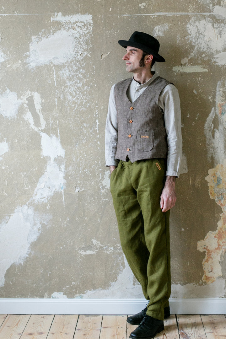 Leinenweste für Herren "Gundermann"