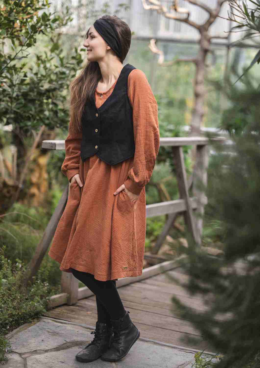 Klassische Leinenweste Damen "Ringelblume"