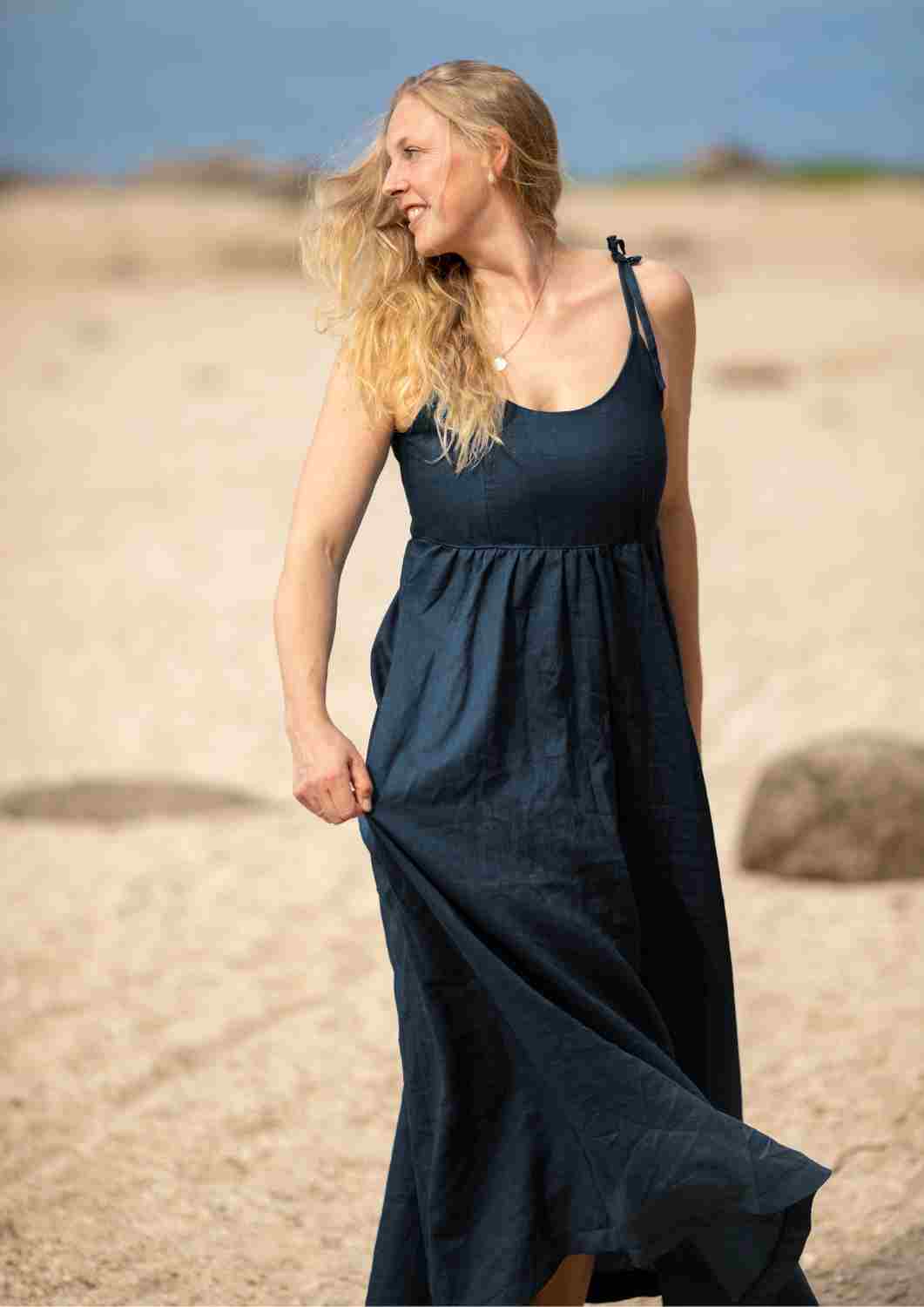 Maxikleid aus Leinen "Seerose" für Damen