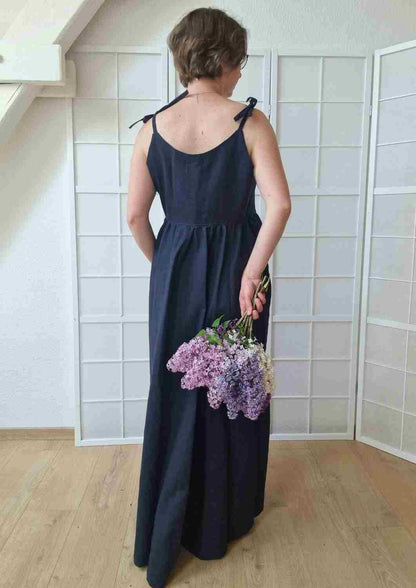 Maxikleid aus Leinen "Seerose" für Damen