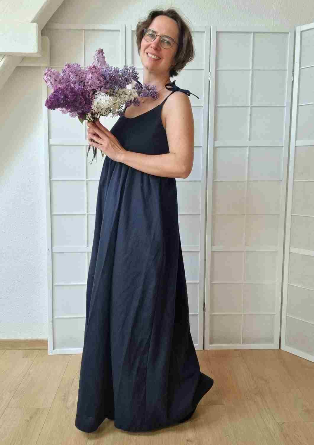 Maxikleid aus Leinen "Seerose" für Damen