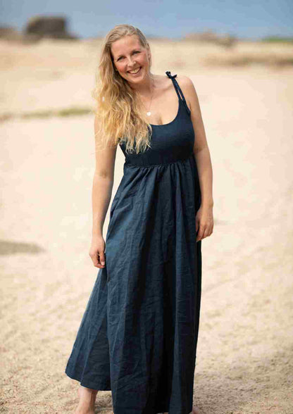 Maxikleid aus Leinen "Seerose" für Damen