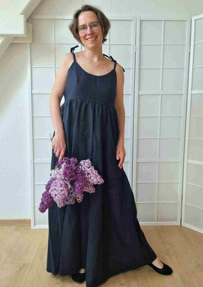 Maxikleid aus Leinen "Seerose" für Damen