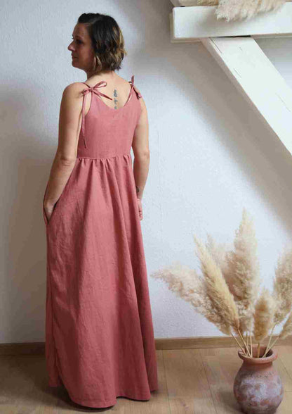 Maxikleid aus Leinen "Seerose" für Damen