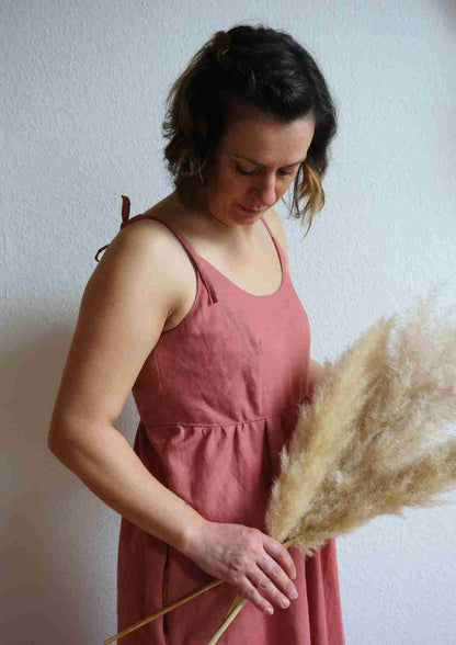 Maxikleid aus Leinen "Seerose" für Damen