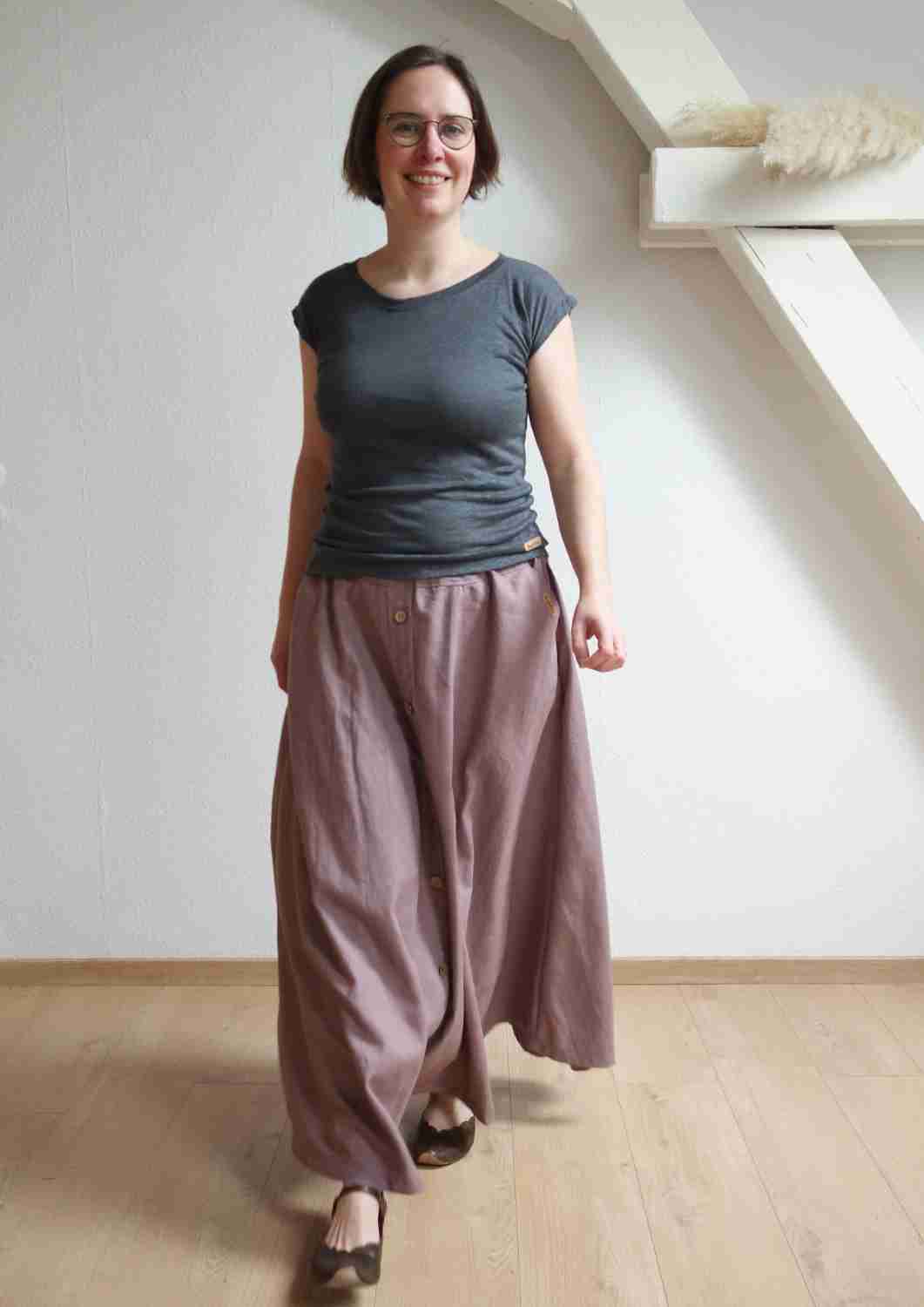 Maxirock aus Leinen für Damen "Gladiole"