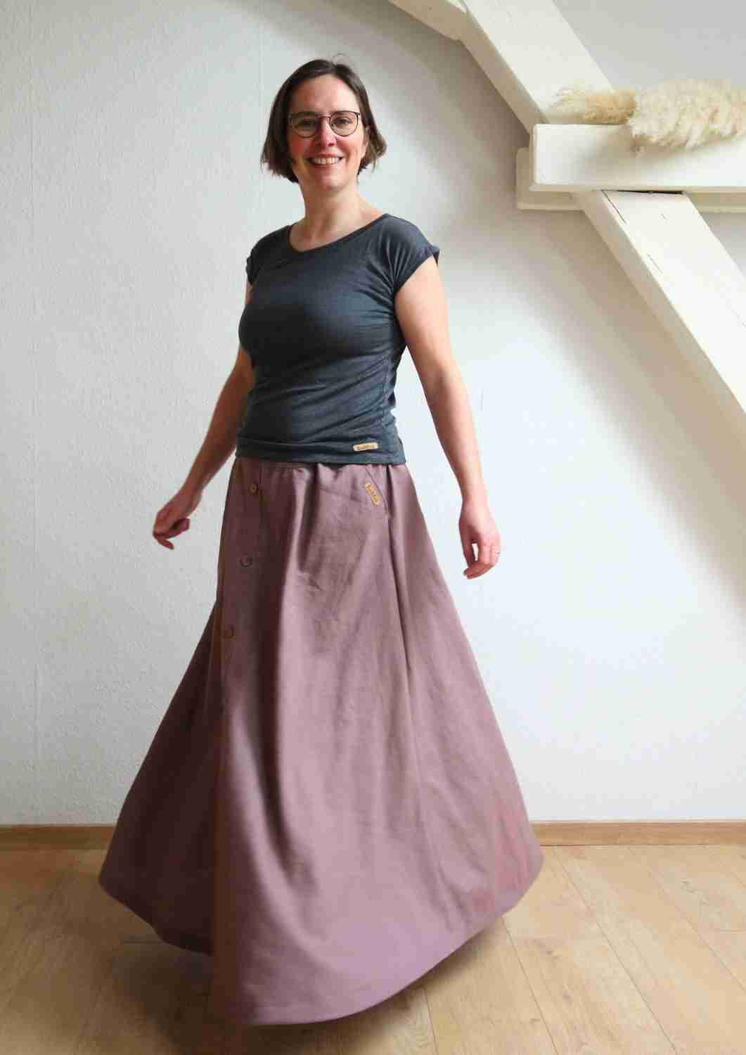 Maxirock aus Leinen für Damen "Gladiole"