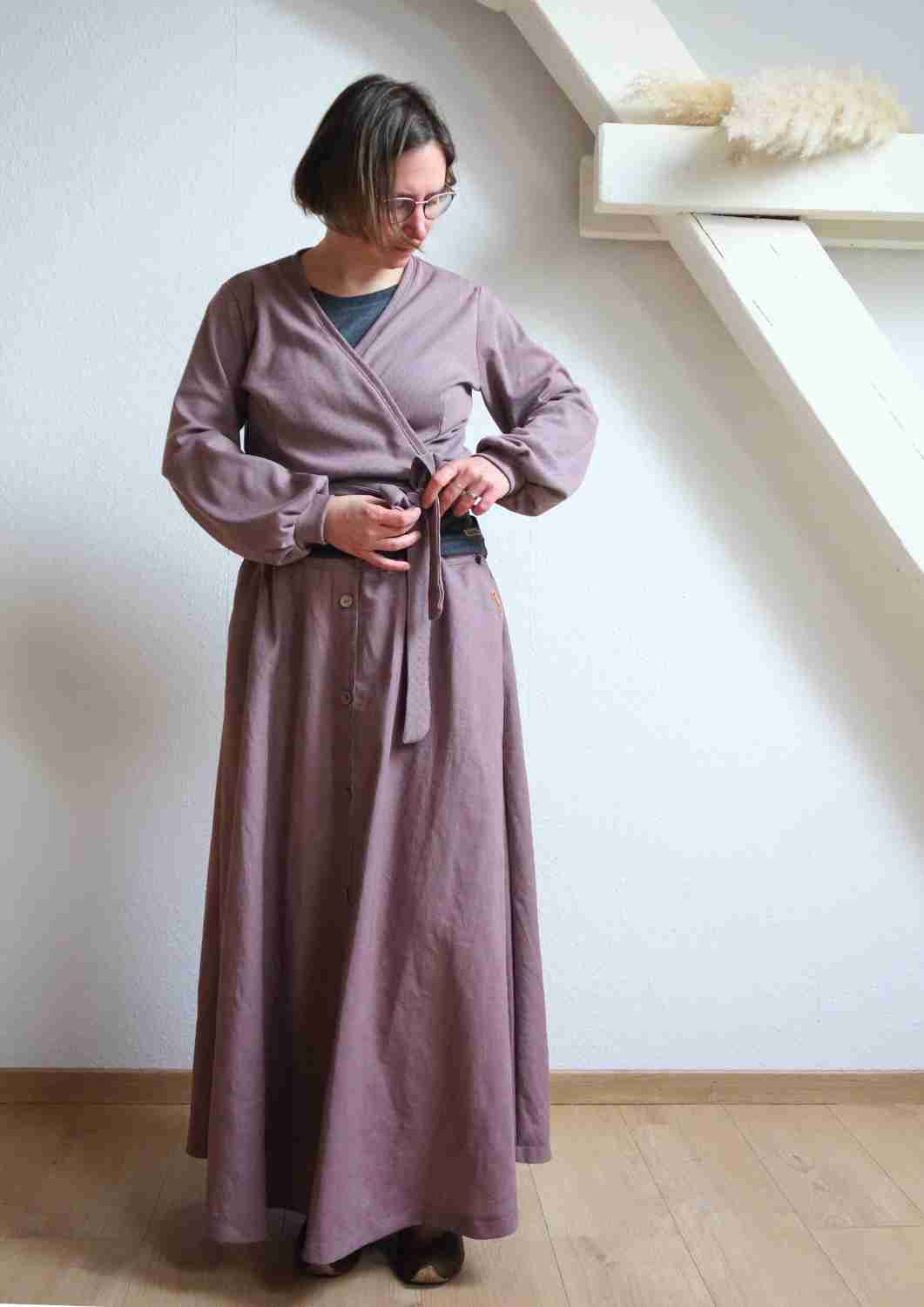 Maxirock aus Leinen für Damen "Gladiole"