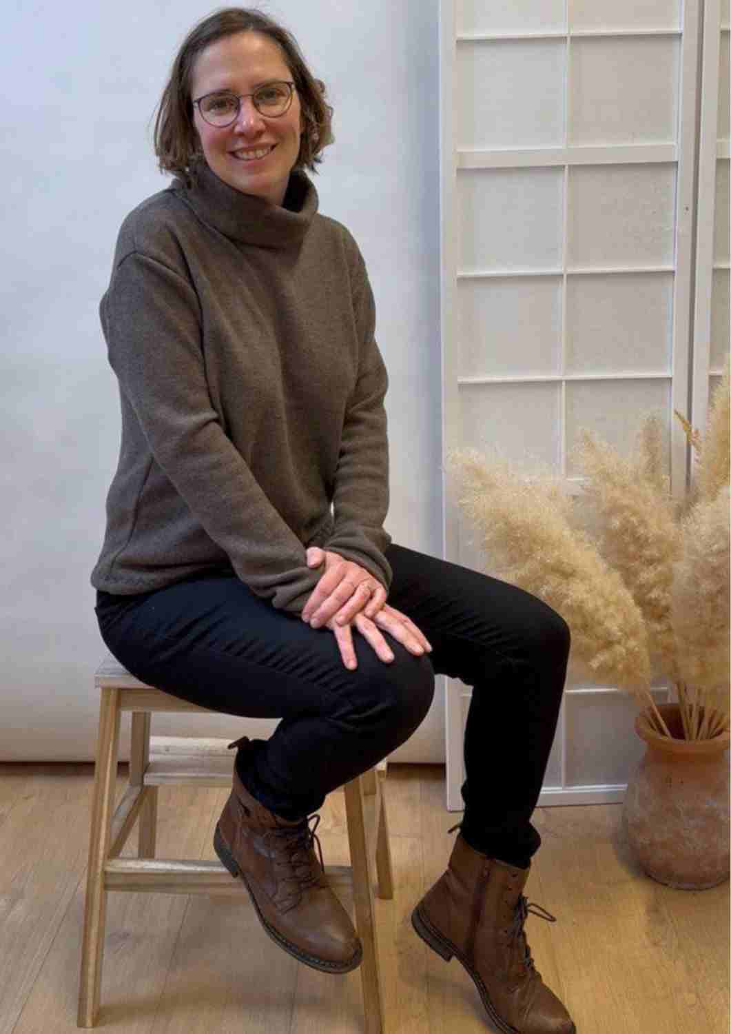 Merinopullover für Damen "Pusteblume", Rollkragen