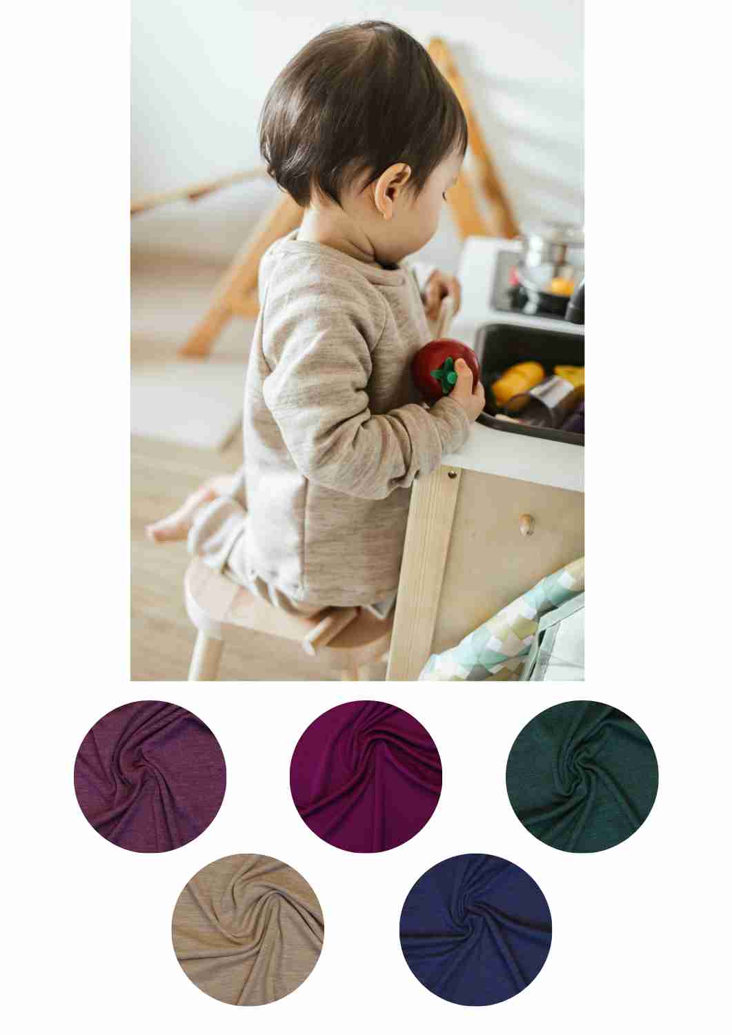 Merinoshirt für Kinder, "Gänseblümchen"