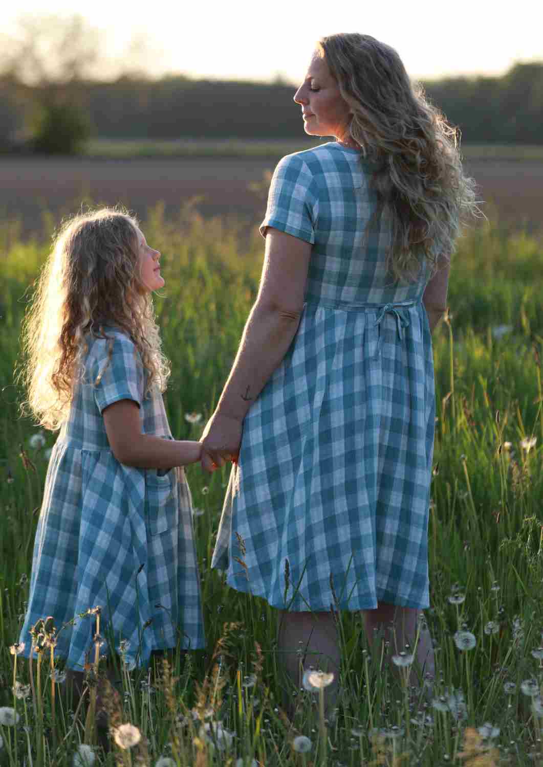 Midi Musselin Kleid Damen "Cosmea", kurze Ärmel