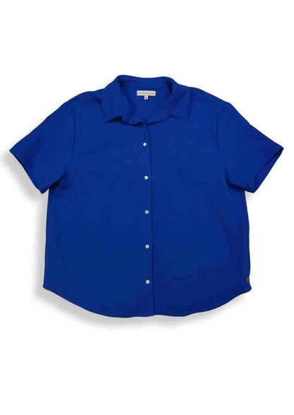 Musselin Bluse Oversize, kurze Ärmel, für Damen, Bio-Baumwolle