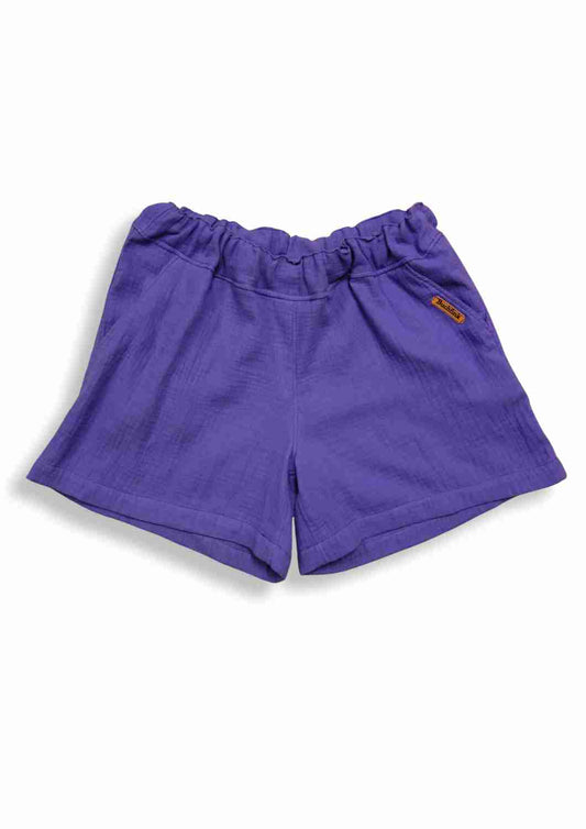 versandbereit: Musselin Shorts für Damen "Sanddorn", Bio-Baumwolle, L, staublavendel