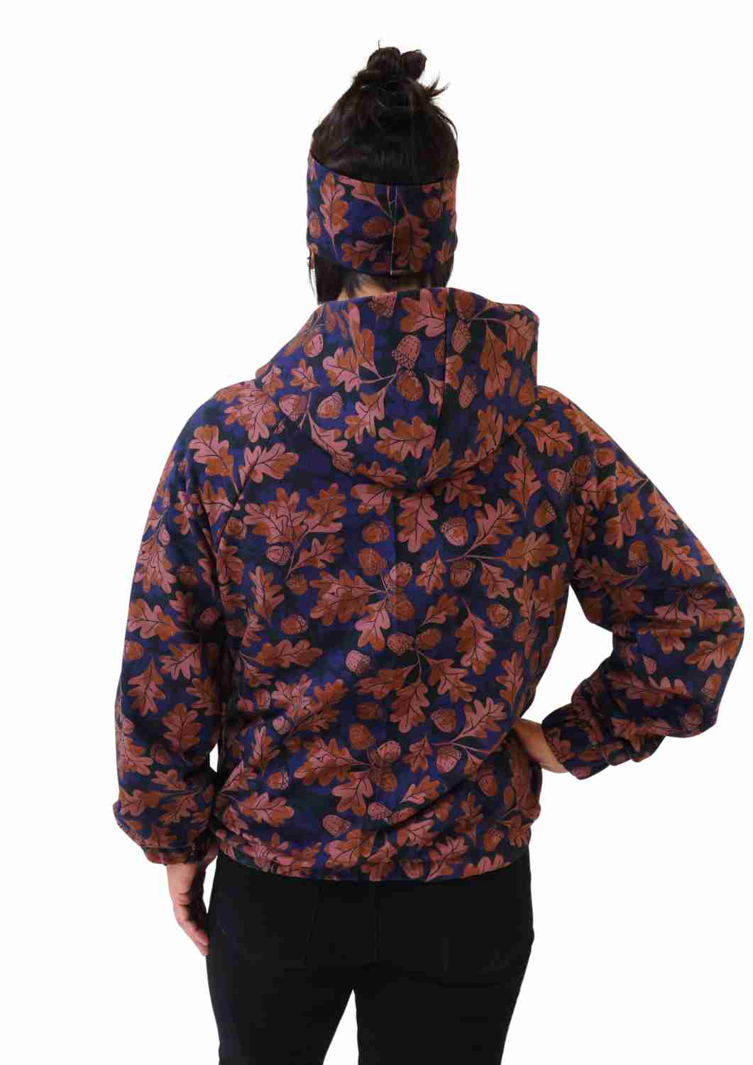 Oversize Bomberjacke für Damen, Eichenblätter