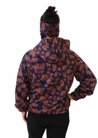 Oversize Bomberjacke für Damen, Eichenblätter