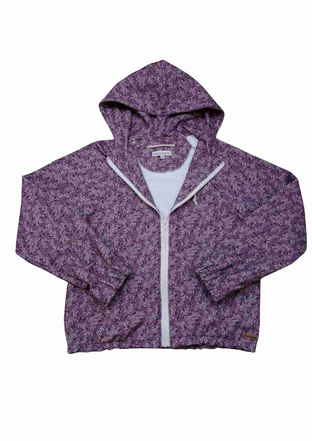 Oversize Bomberjacke für Damen, staublila Ranken