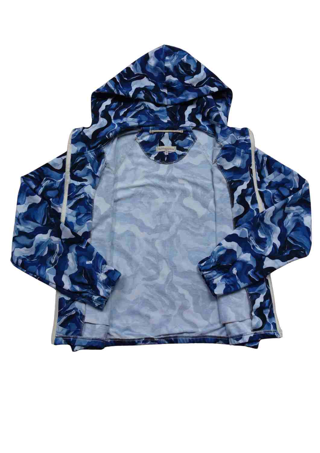 Oversize Bomberjacke für Damen, Wellen blau