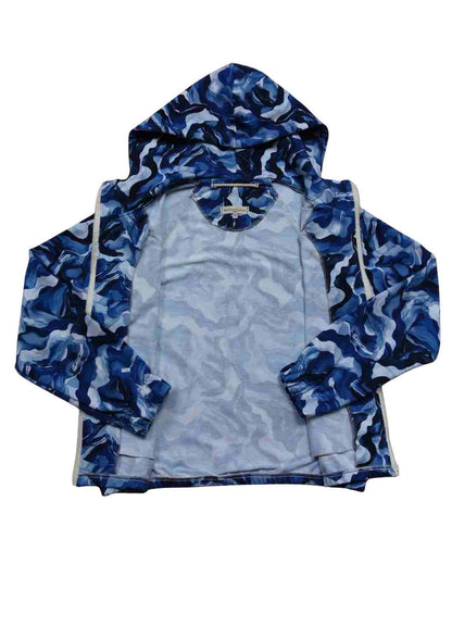 Oversize Bomberjacke für Damen, Wellen blau