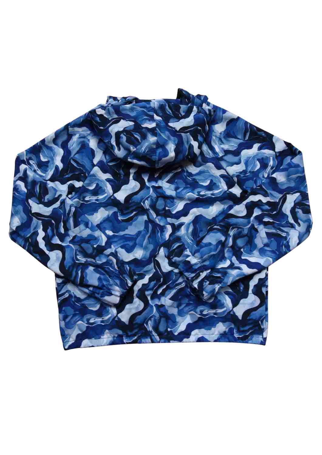 Oversize Bomberjacke für Damen, Wellen blau